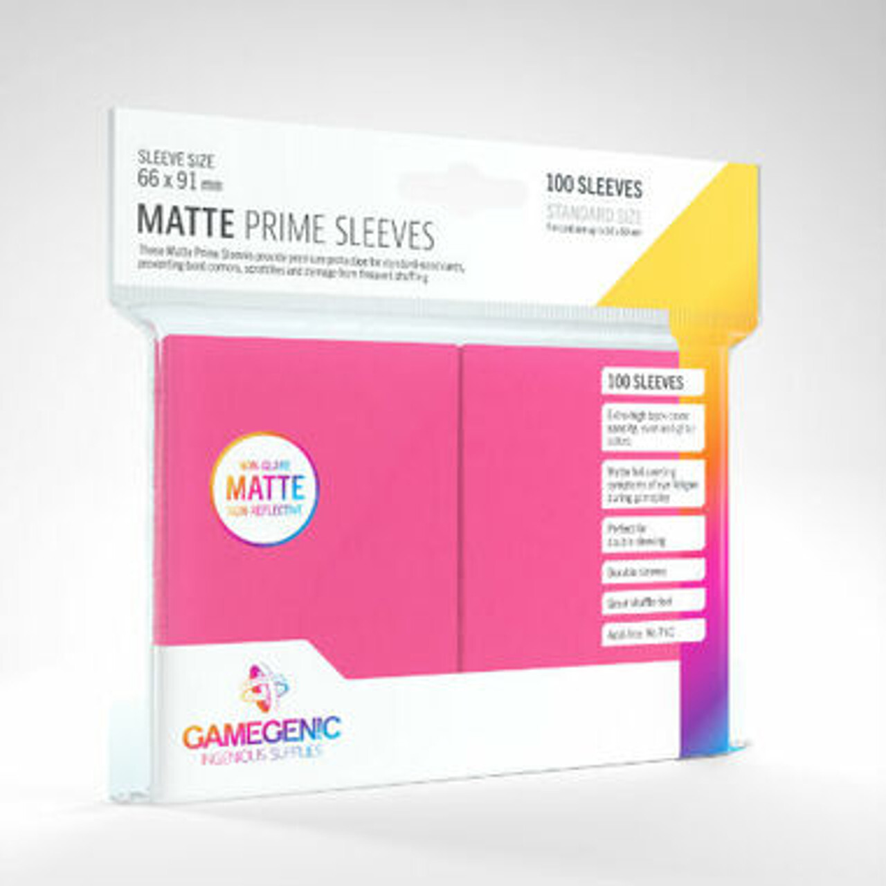 

Аксессуары Game Genic Sleeves: Pink Standard Size Matte Prime Sleeves (100ct)