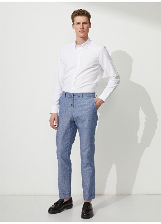 

Белая мужская рубашка Slim Fit с воротником на пуговицах Altınyıldız Classic