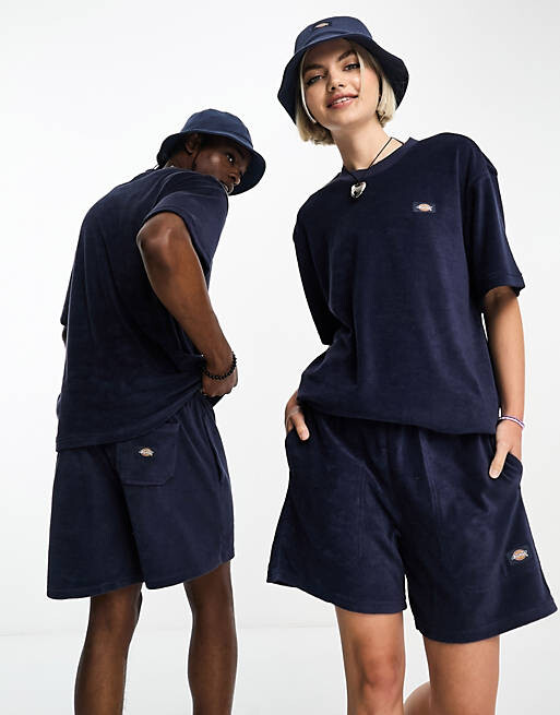 

Темно-синие махровые шорты унисекс Dickies Oak Grove - курортная комплектация эксклюзивно для Asos