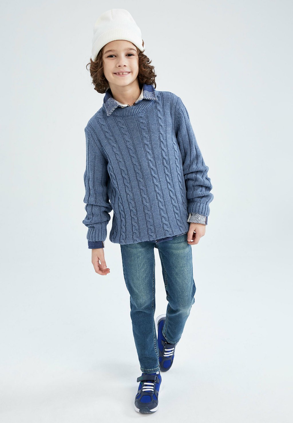 Вязаный свитер REGULAR FIT DeFacto, цвет indigo свитер regular fit defacto цвет bordeaux