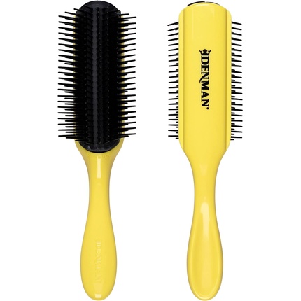 Щетка для вьющихся волос D4 9-рядная щетка для укладки для укладки и выделения локонов — желтая, Denman