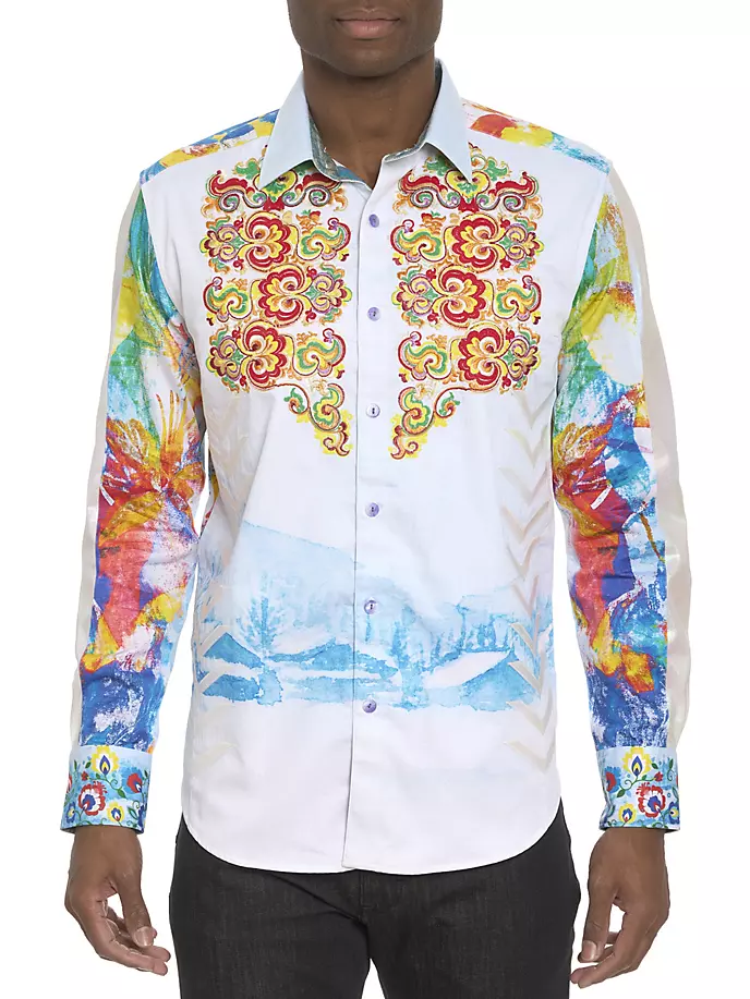 Рубашка с принтом «Альпы» Robert Graham, белый hiper танцующий программируемый robert белый