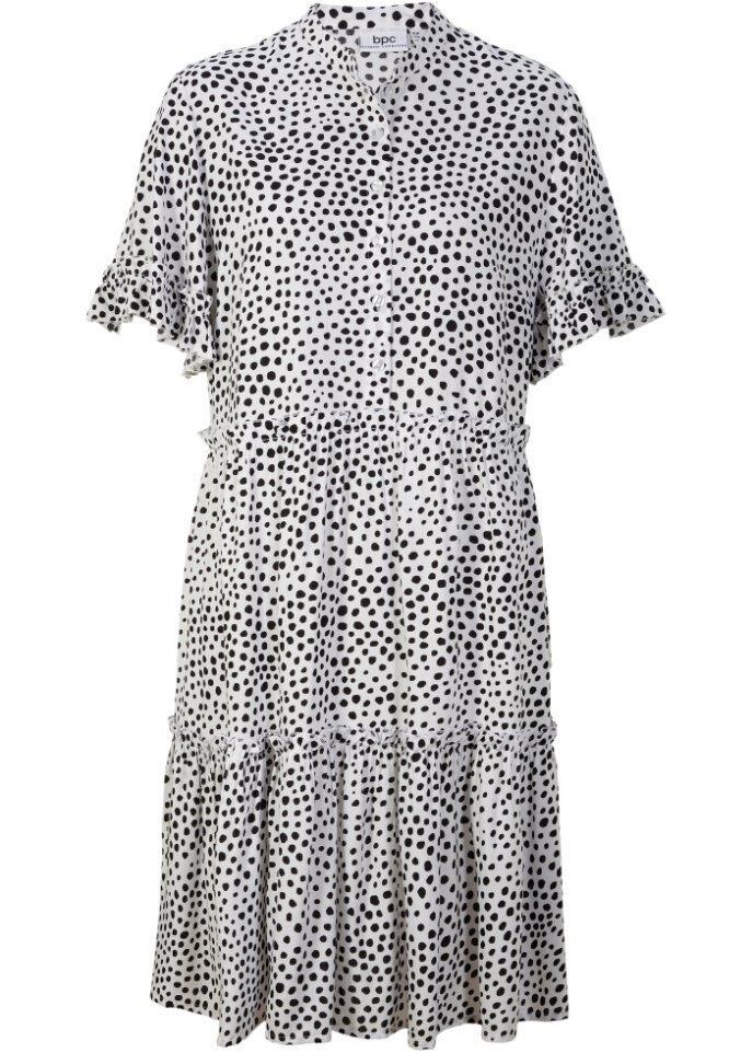 

Широкое короткое платье-туника из вискозы Bpc Bonprix Collection, белый