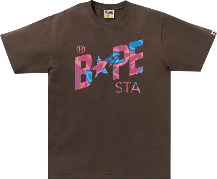 

Футболка BAPE Liquid Camo Sta Logo 'Brown', коричневый