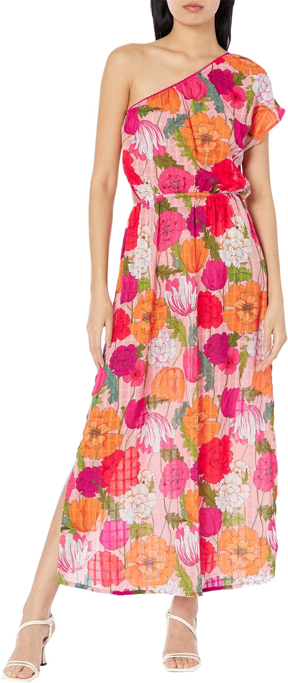 

Платье Sunny Bloom One Shoulder Maxi Trina Turk, мульти