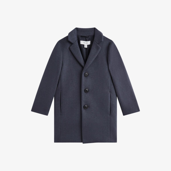 

Пальто однобортное двубортное из смесовой шерсти 3-9 лет Reiss, синий