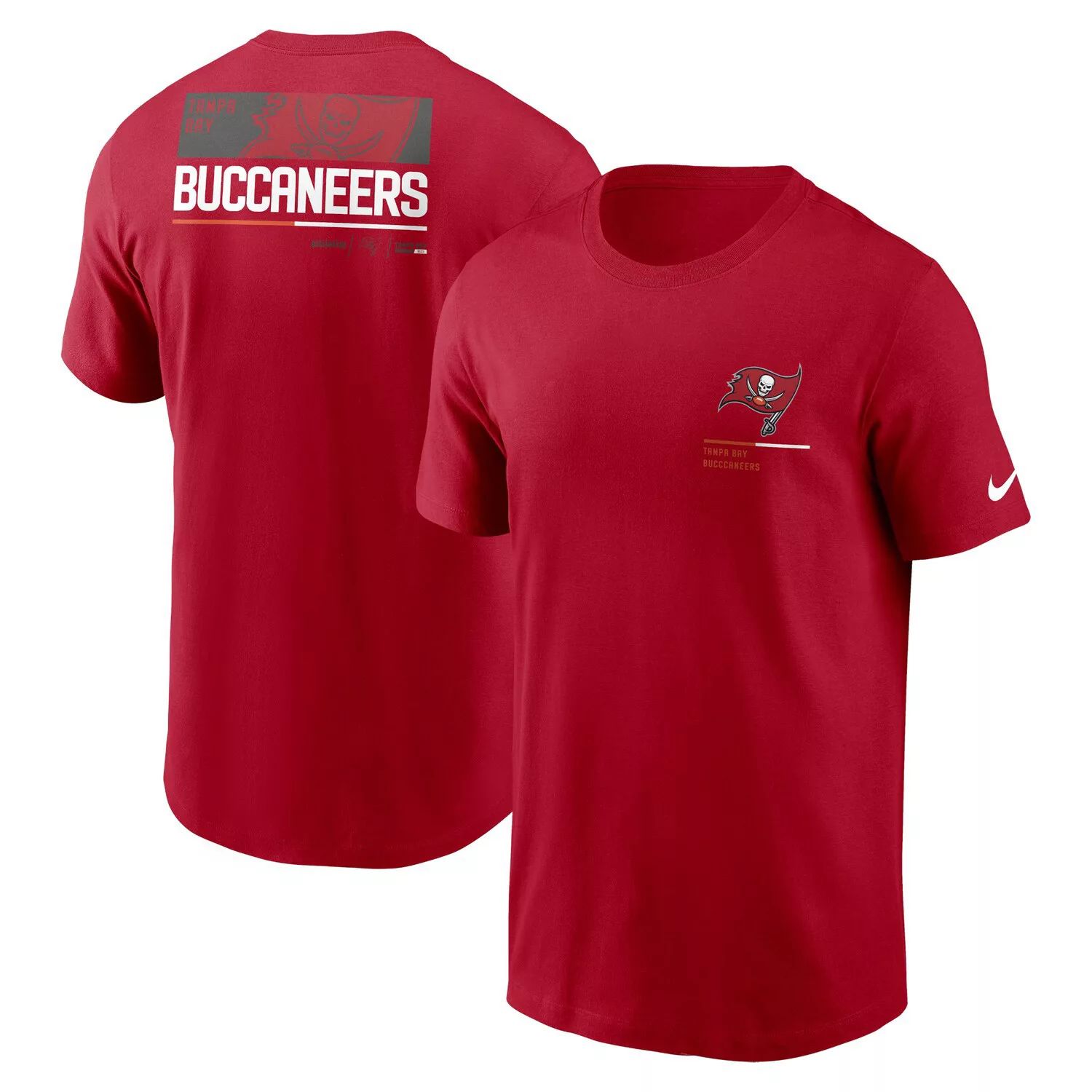 Мужская красная футболка Tampa Bay Buccaneers Team Incline Nike