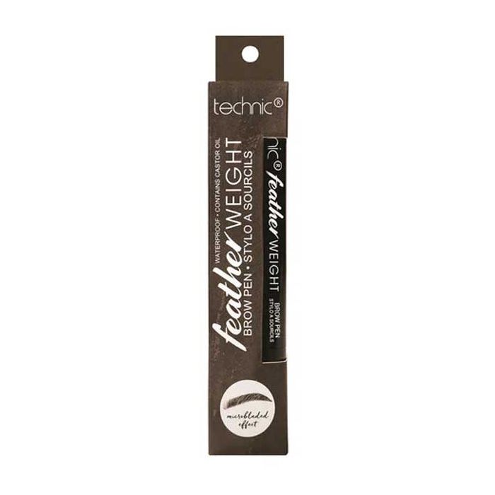 Карандаш для бровей Feather Weight Lápiz para Cejas Dark Brown Technic, Marrón Oscuro ультратонкий карандаш для бровей стойкая водостойкая двухсторонняя вращающаяся ручка для бровей темно коричневая косметика 6 цветов