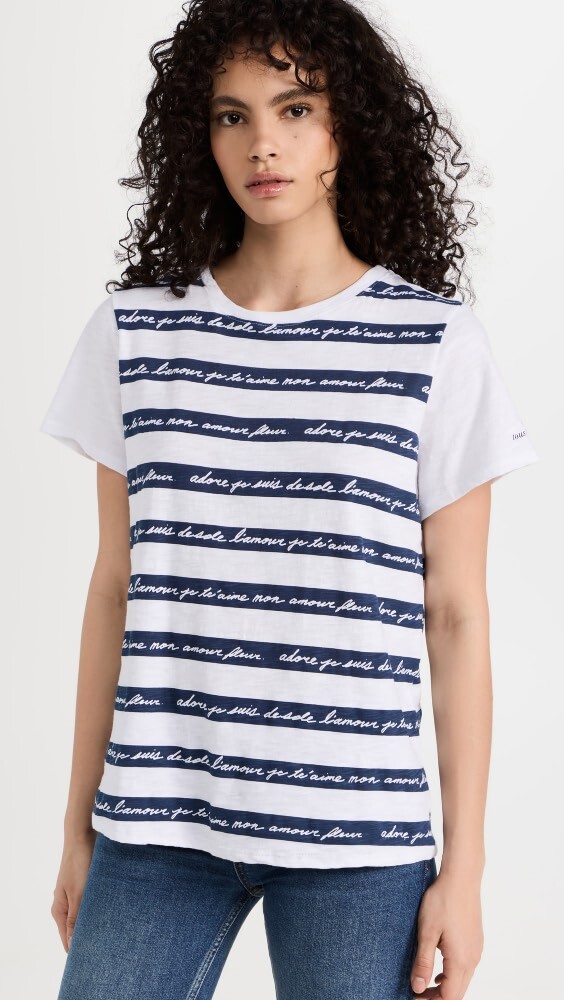 

Футболка Cinq à Sept Love Letter Stripe, белый