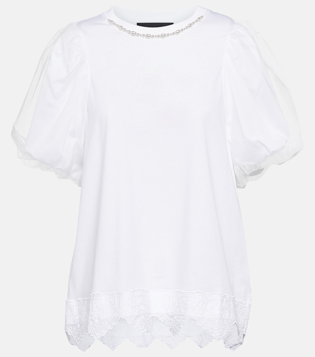 цена Украшенная хлопковая футболка SIMONE ROCHA, белый