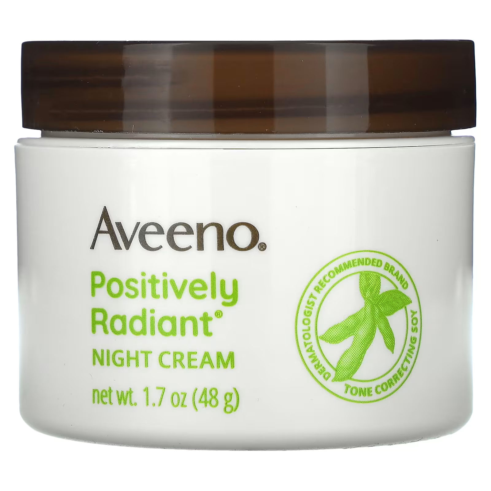 Aveeno Ночной крем с положительным сиянием, 1,7 унции (48 г) aveeno active naturals positively radiant осветляющий скраб для ежедневного применения 56 7 г 2 0 унции