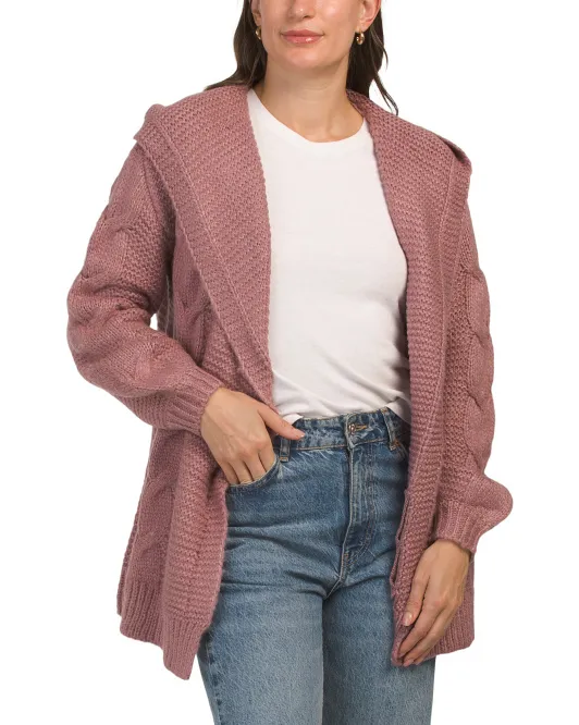 

Кардиган массивной косой вязки Belle By Belldini, цвет Mauve