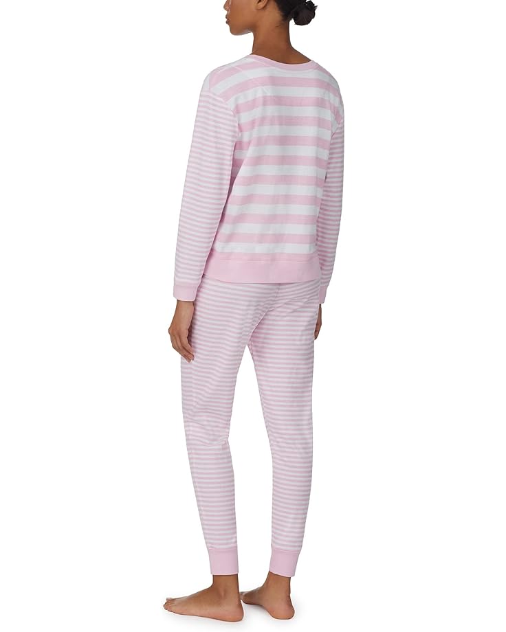 

Пижамный комплект LAUREN Ralph Lauren Interlock Lounge Crew Neck Joggers PJ Set, цвет Pink Stripe