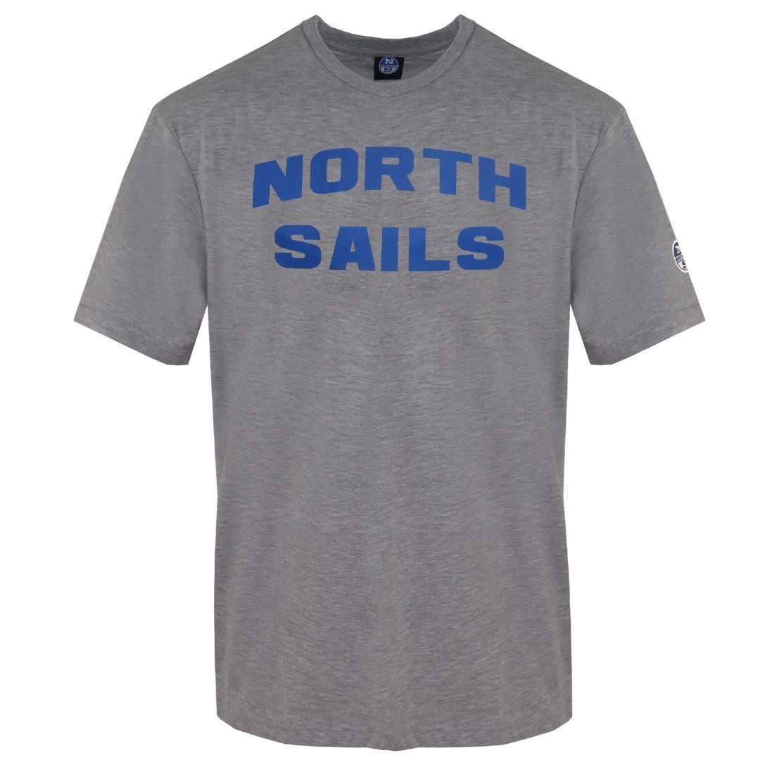 Серая футболка с логотипом Block Brand North Sails, серый темно синяя футболка с круглым логотипом north sails синий