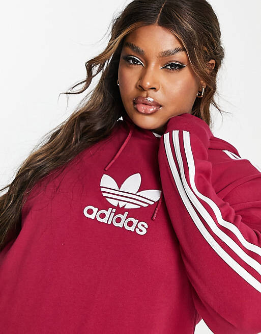 

Темно-бордовая худи с трилистником adidas Originals Plus 'center stage'