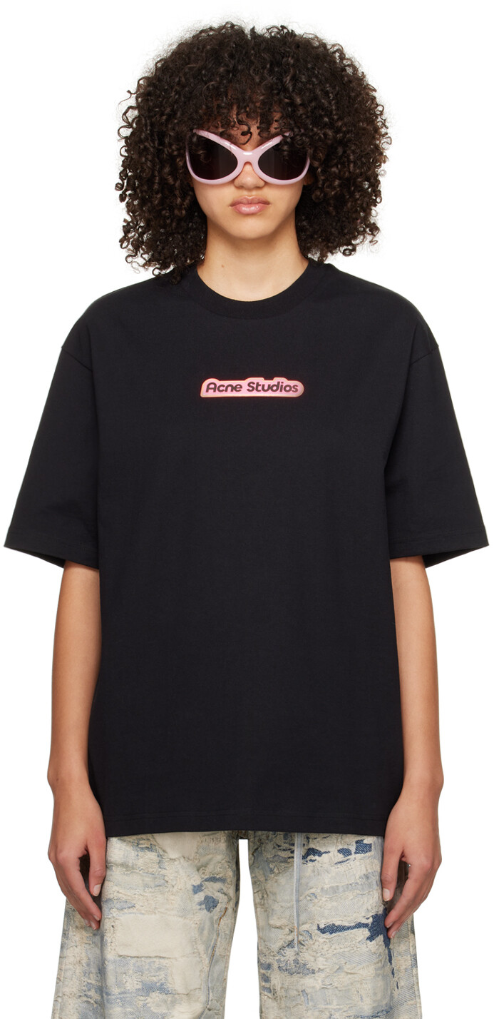 

Черная футболка с принтом Acne Studios, цвет Black