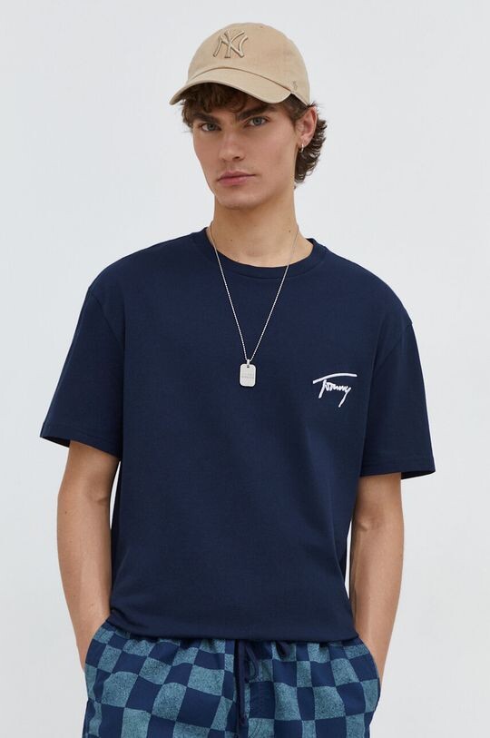 

Хлопковая футболка Tommy Jeans, темно-синий