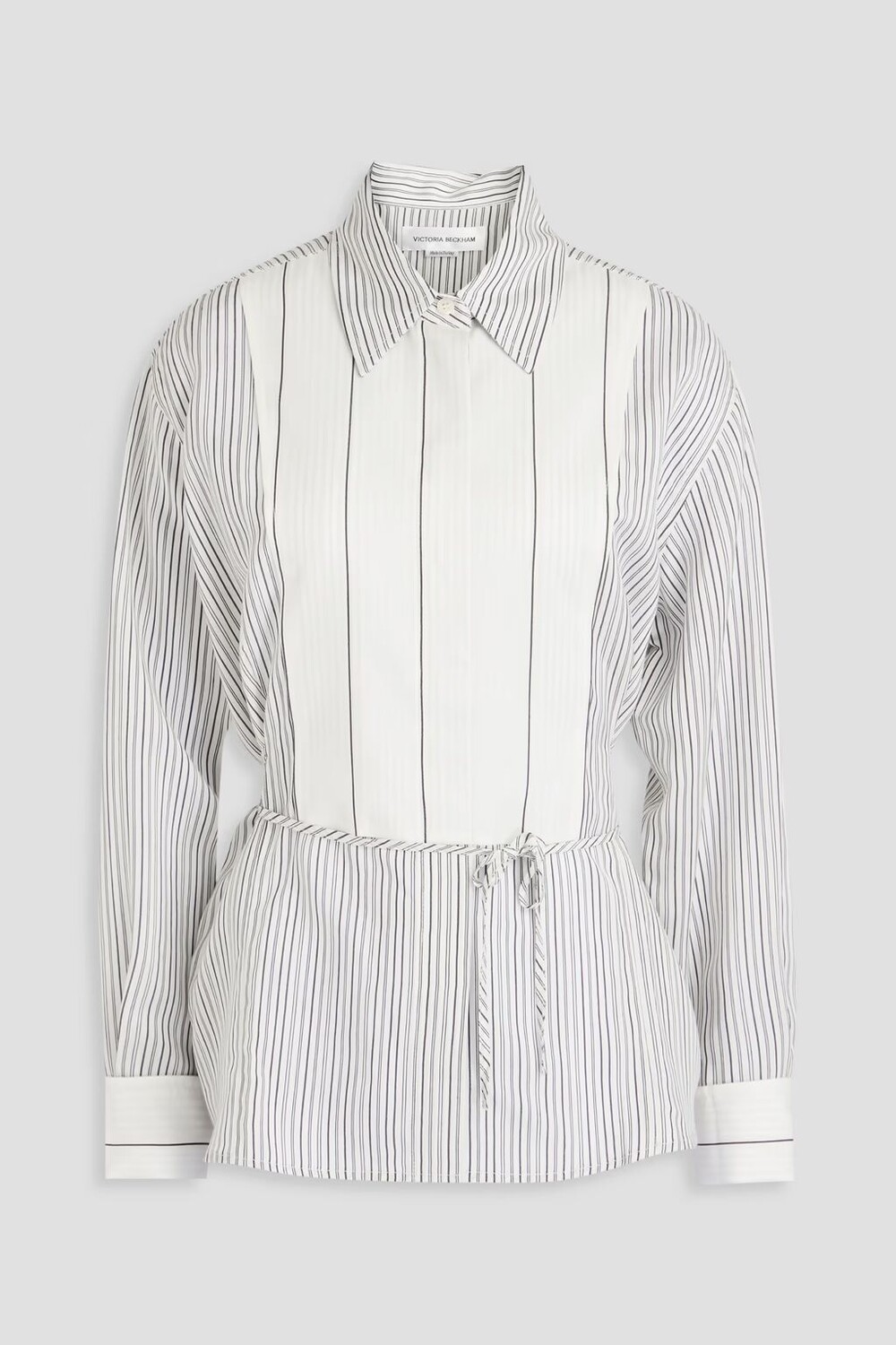 

Полосатая рубашка из крепа Victoria Beckham, цвет Off-white