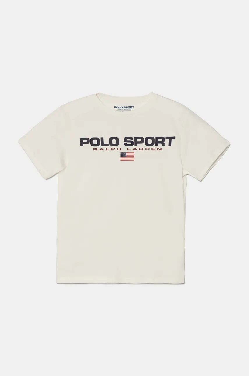 

Детская хлопковая футболка Polo Ralph Lauren, белый