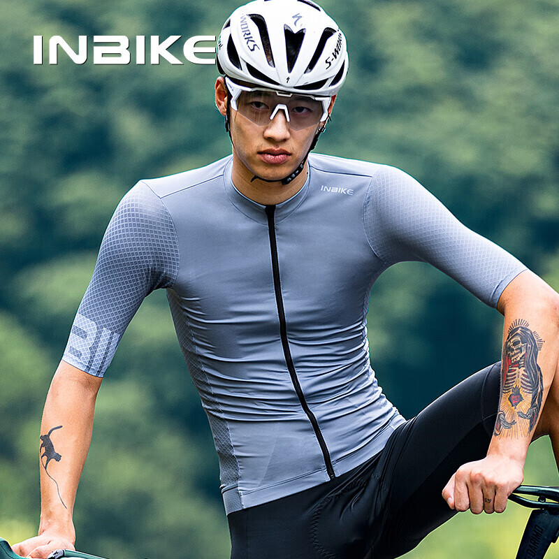 

INBIKE велосипедный костюм с короткими рукавами, мужской летний костюм, впитывающий пот, быстросохнущий велосипедный топ для горного и шоссейного велосипеда, лайм-лайм, XL