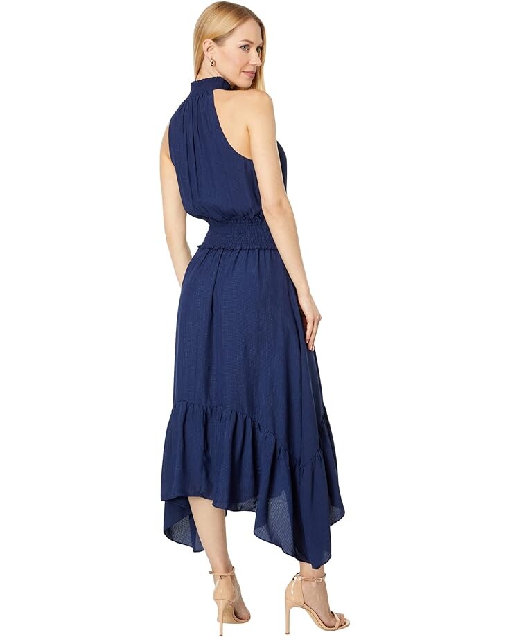

Платье 1.STATE Smocked Neck Halter Midi Dress, цвет Peacoat