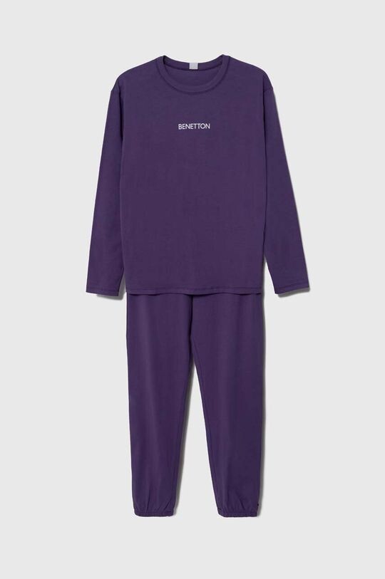

Детская шерстяная пижама United Colors of Benetton, фиолетовый