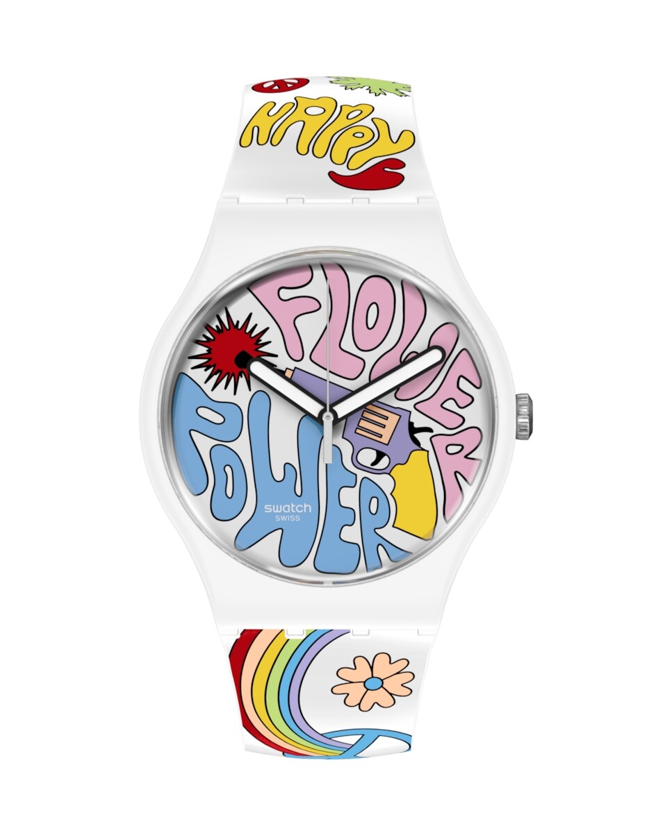 

Часы Power of Peace на белом силиконовом ремешке Swatch, белый