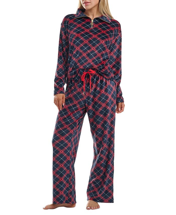 

Женские 2 шт. Велюровый пижамный комплект с принтом Tommy Hilfiger, цвет Glyphdiagt