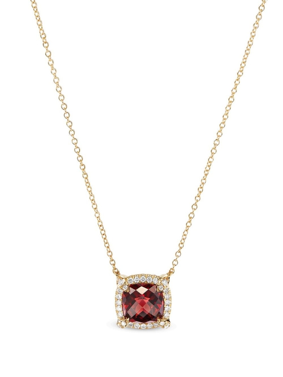 

Колье Chatelaine из желтого золота с бриллиантами и гранатом David Yurman, красный