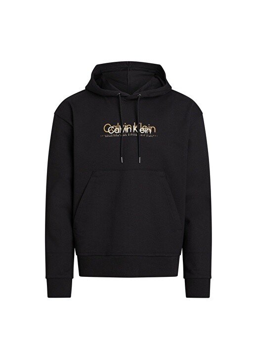 

Черная мужская толстовка с воротником с капюшоном Calvin Klein, Черный