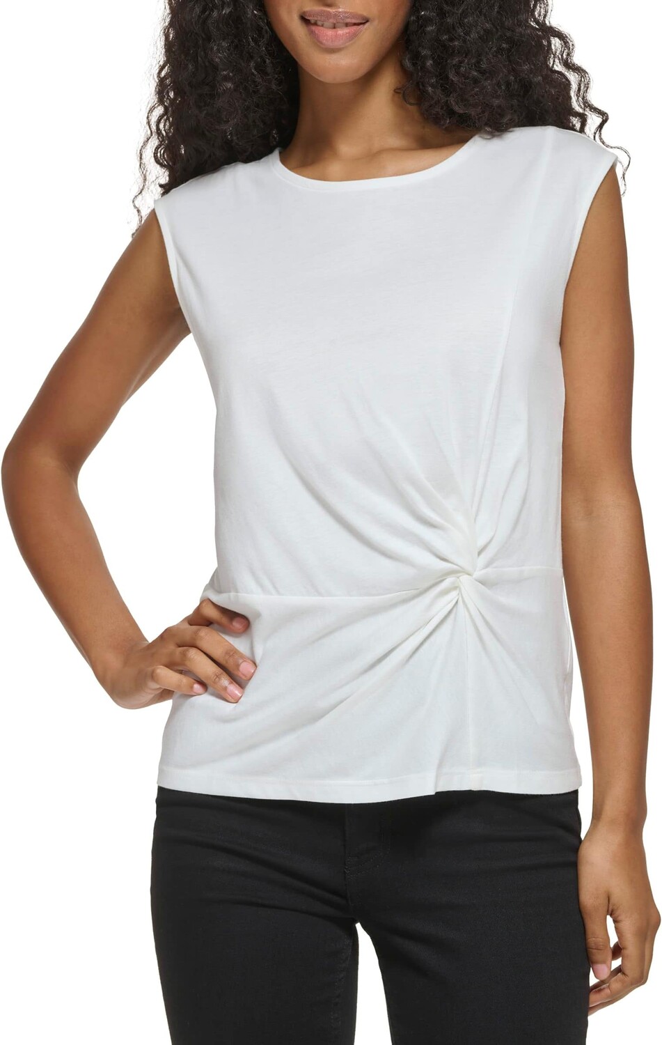 

Без рукавов с закрученной деталью Calvin Klein, цвет Soft White