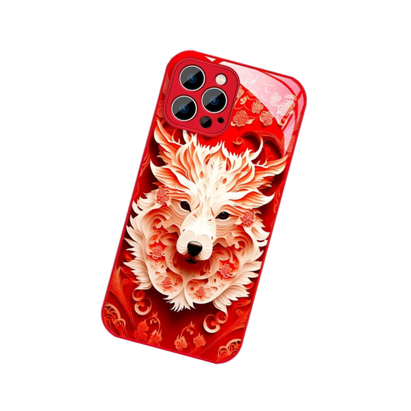 

Чехол для телефона Taowantong Tao Wantong, Liquid glass - New Year red - Zodiac chicken