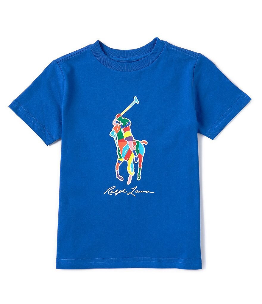 

Футболка из джерси с короткими рукавами Polo Ralph Lauren Little Boys 2T-7 Big Pony, синий