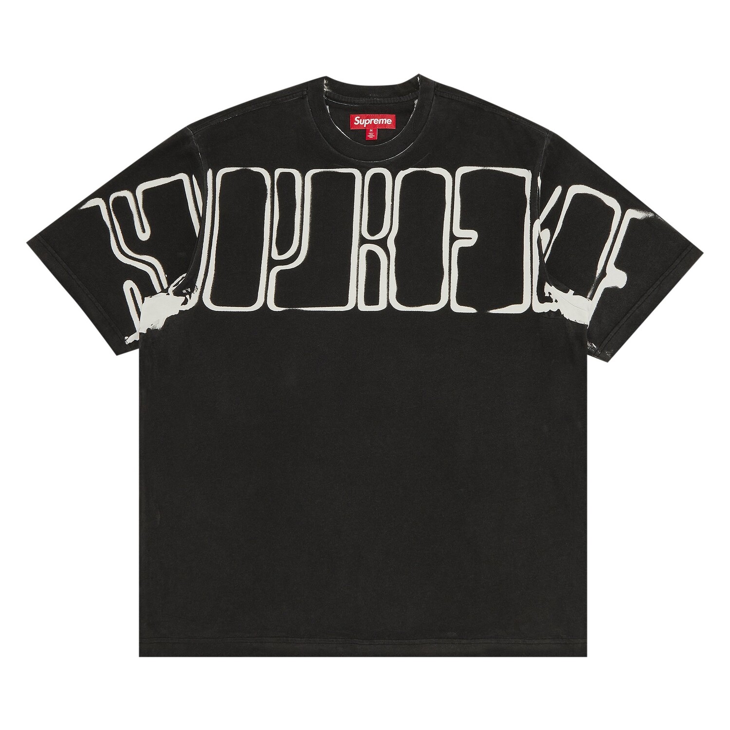 

Топ с короткими рукавами Supreme Overprint Knockout, цвет Черный