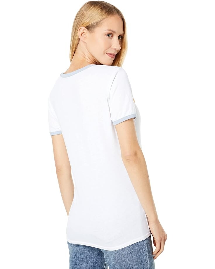 

Футболка Lucky Brand Silverlake Skaters Classic Ringer Tee, ярко-белый