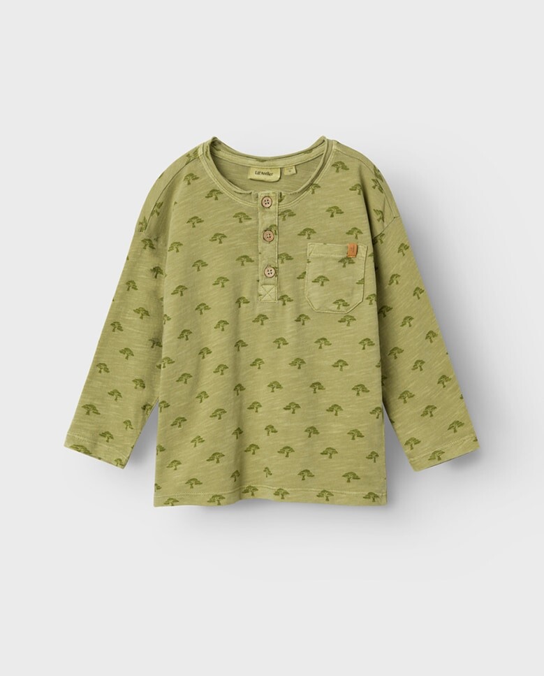 

Футболка для мальчика с длинными рукавами из органического хлопка Lil Atelier, зеленый