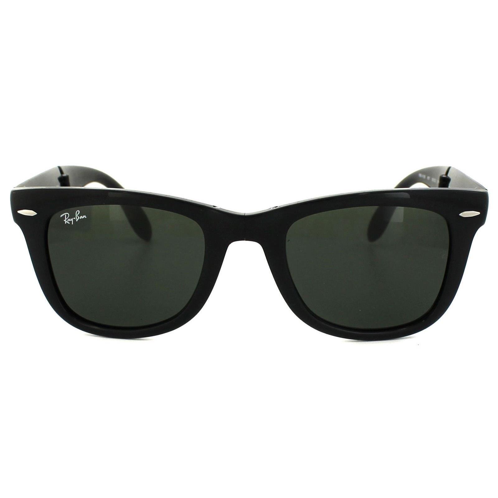 Прямоугольные черные зеленые складные солнцезащитные очки Wayfarer 4105 Ray-Ban, черный