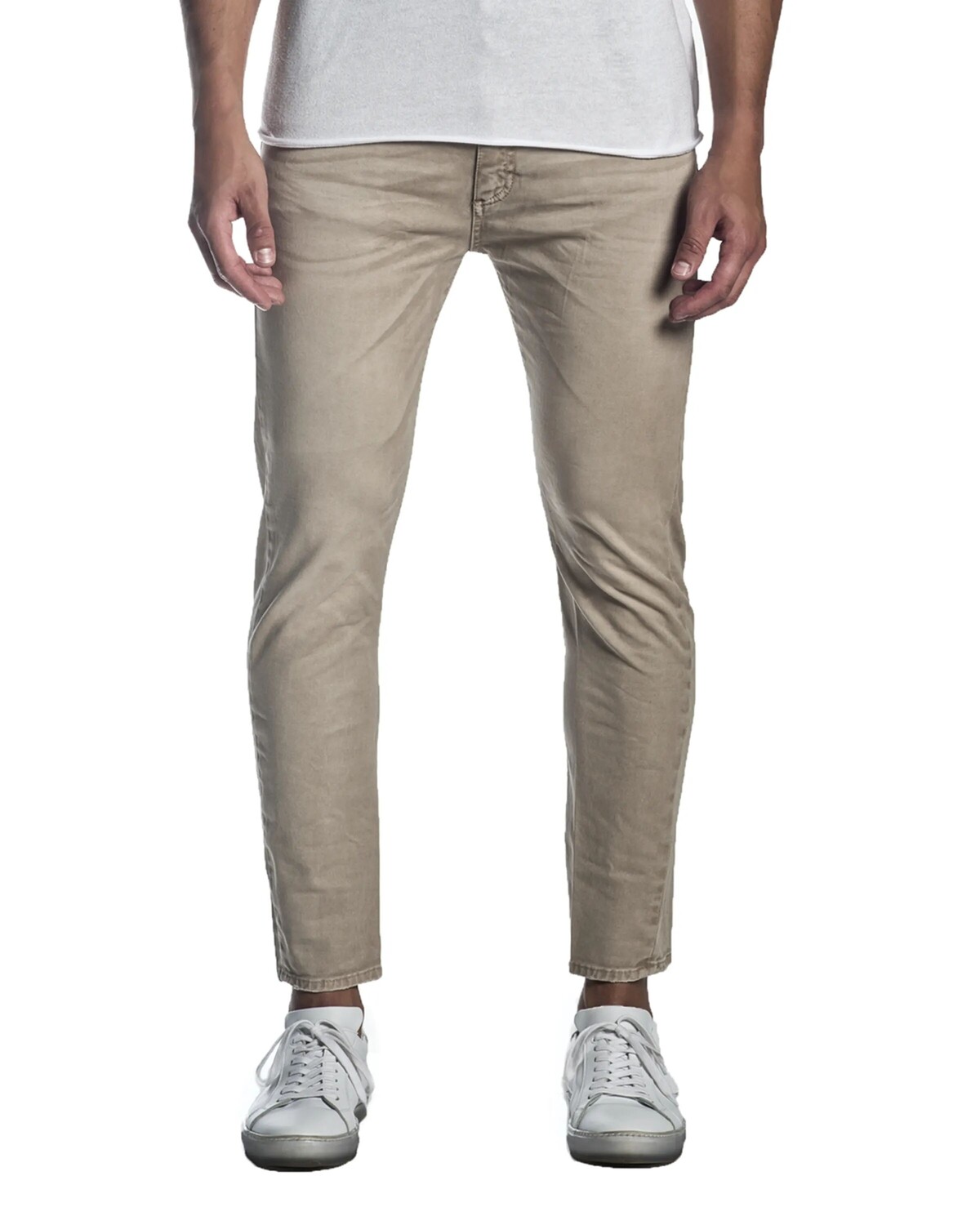 

Мужские однотонные джинсы скинни цвета хаки Jared Lang, цвет Light Khaki