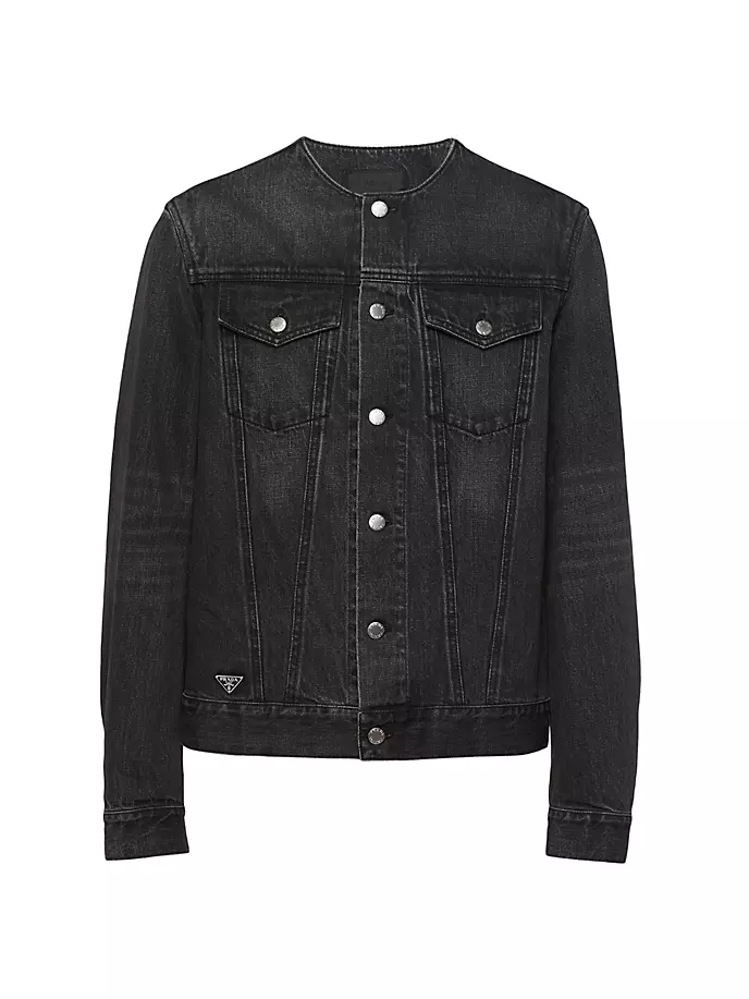 Джинсовая блузонная куртка Prada, черный