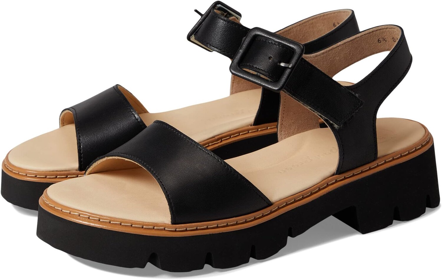 

Сандалии на плоской подошве Reggie Sandal Paul Green, цвет Black Light Nappa