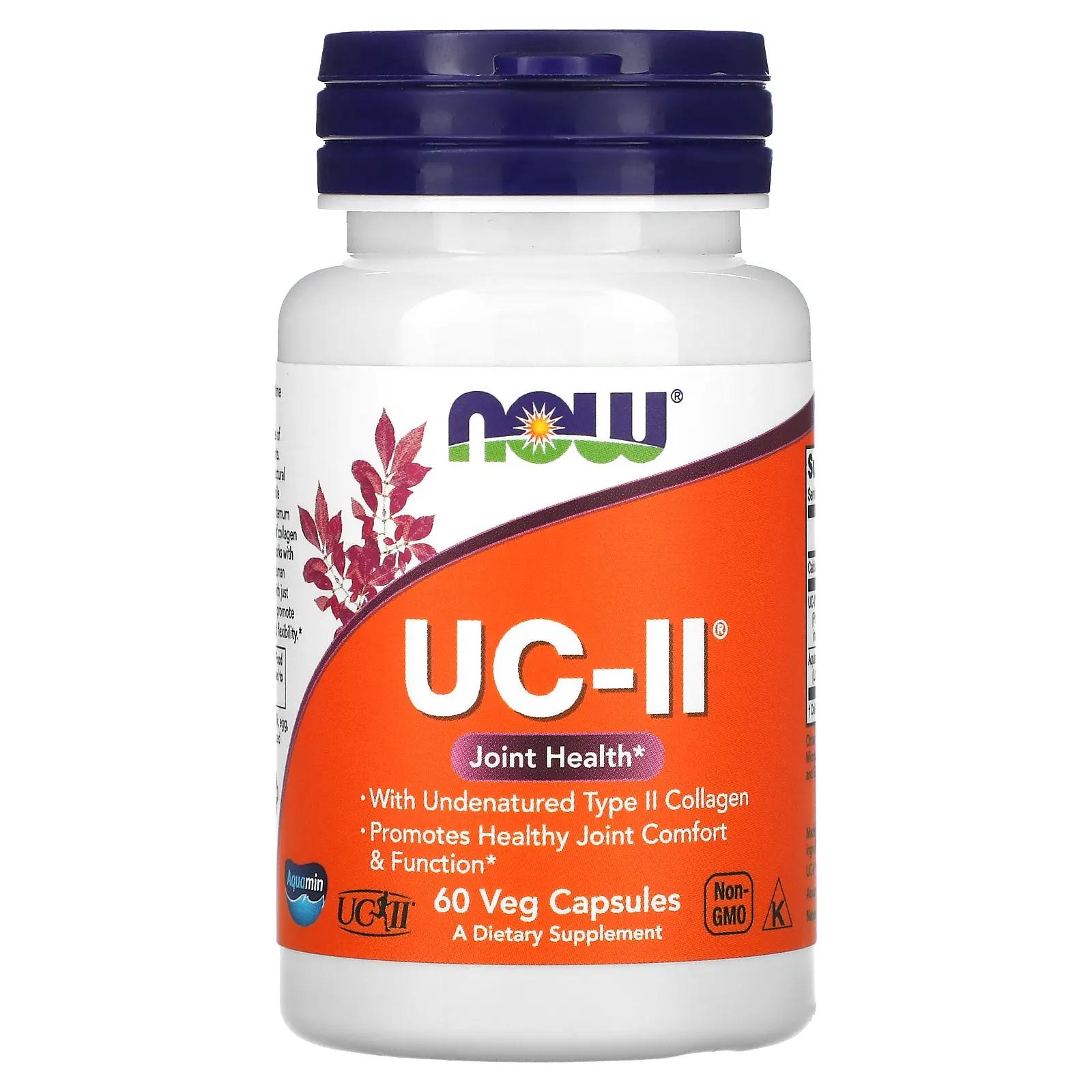 Now Foods UC-II 60 вегетарианских капсул now foods улучшенная формула для укрепления суставов uc ii 60 растительных капсул