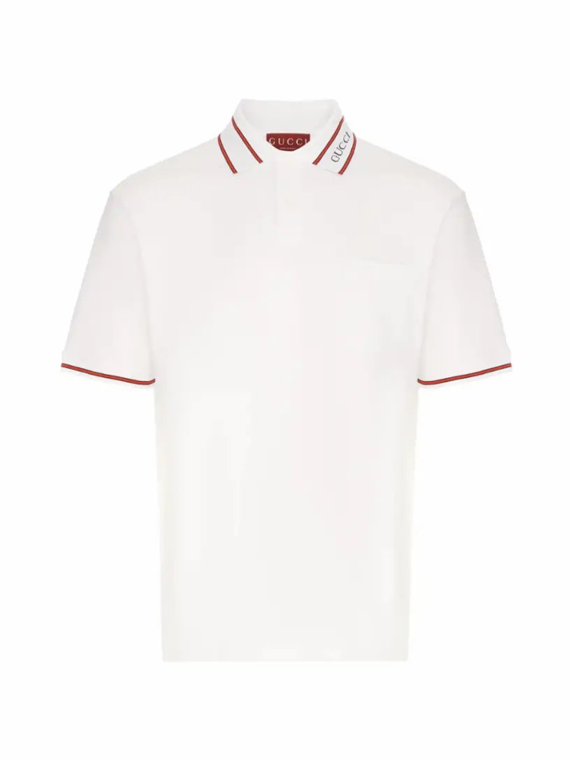 

Хлопковое поло Web Gucci, белый