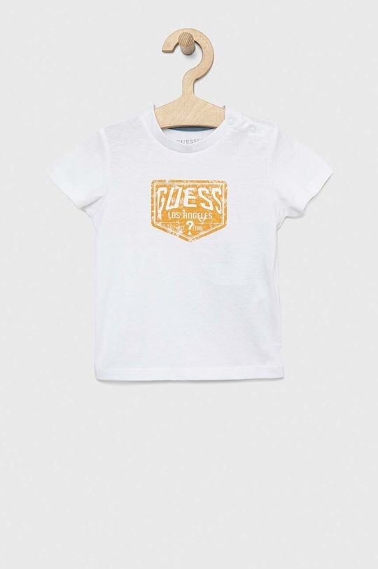 

Детская хлопковая футболка Guess, белый