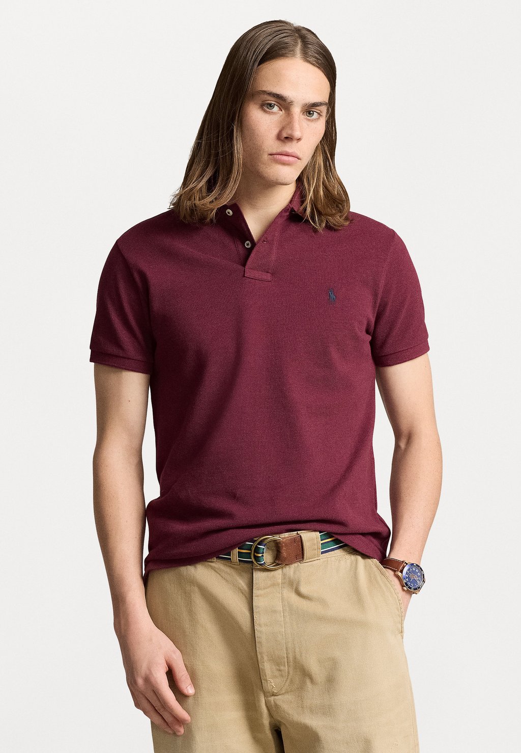 

Рубашка поло CUSTOM SLIM FIT MESH POLO SHIRT Ralph Lauren, Бордо