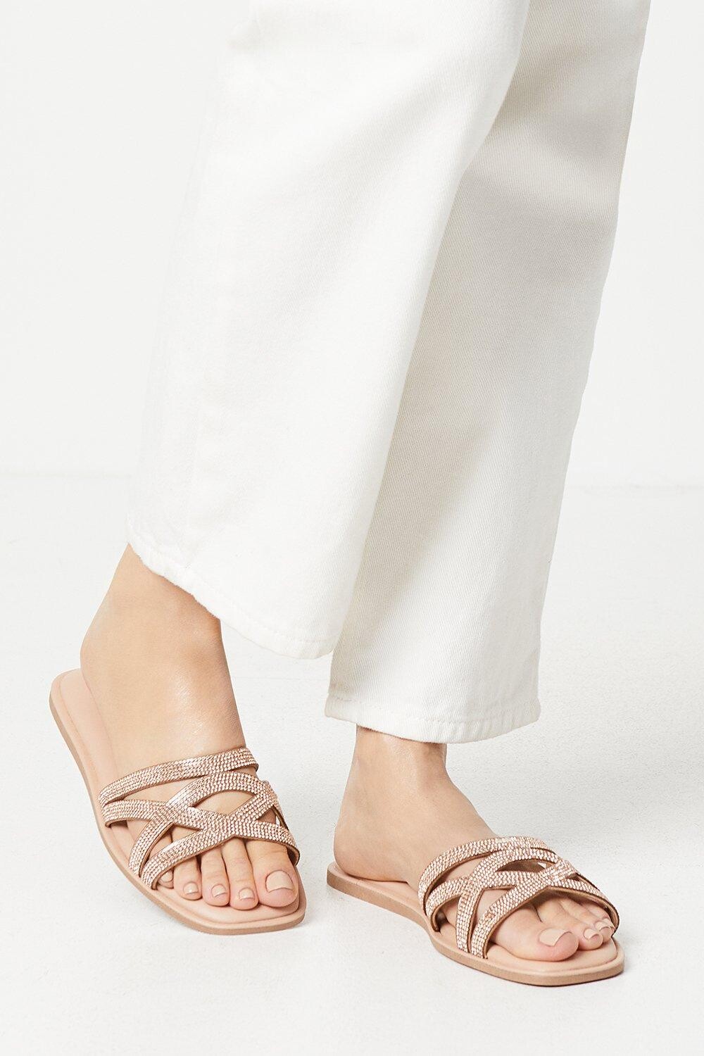 

Сандалии Frances с украшением широкого кроя Dorothy Perkins, розовый