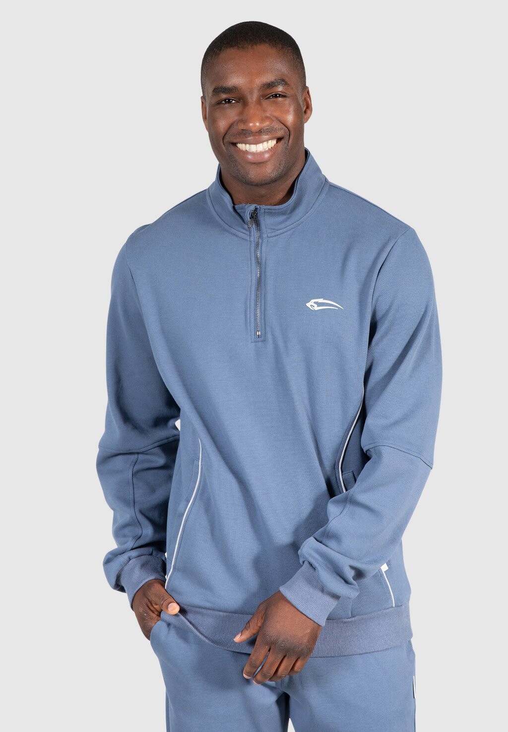 

Толстовка Half Zip Jones Smilodox, цвет dusty blue