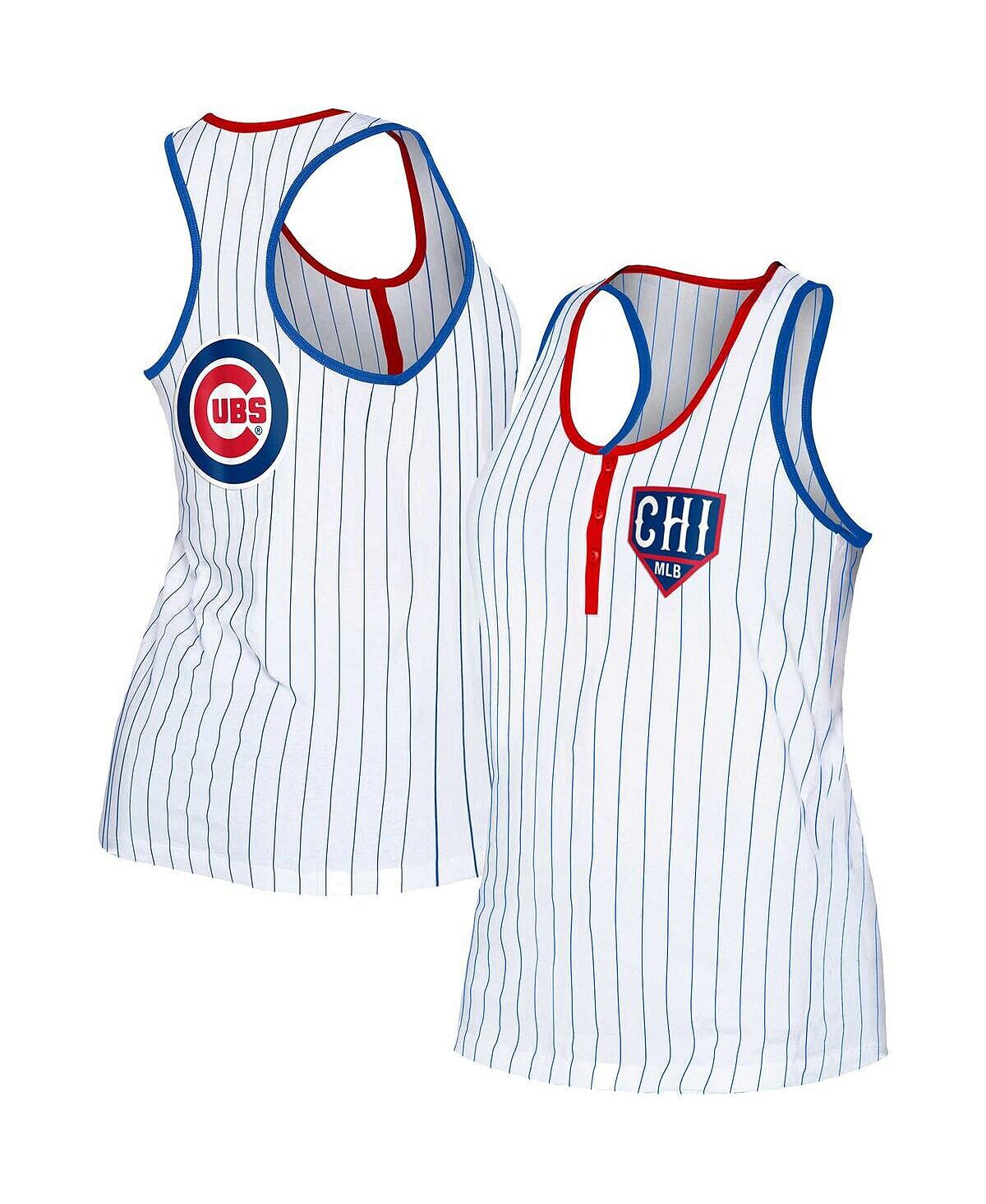 

Женская белая майка Henley Racerback Chicago Cubs в тонкую полоску New Era, белый