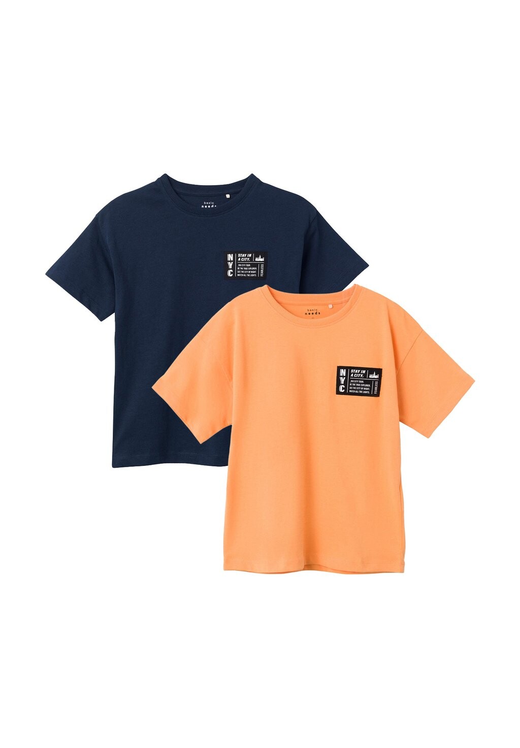 

Футболка с принтом 2-ER SET NKMVECTOR Name it, цвет blau orange