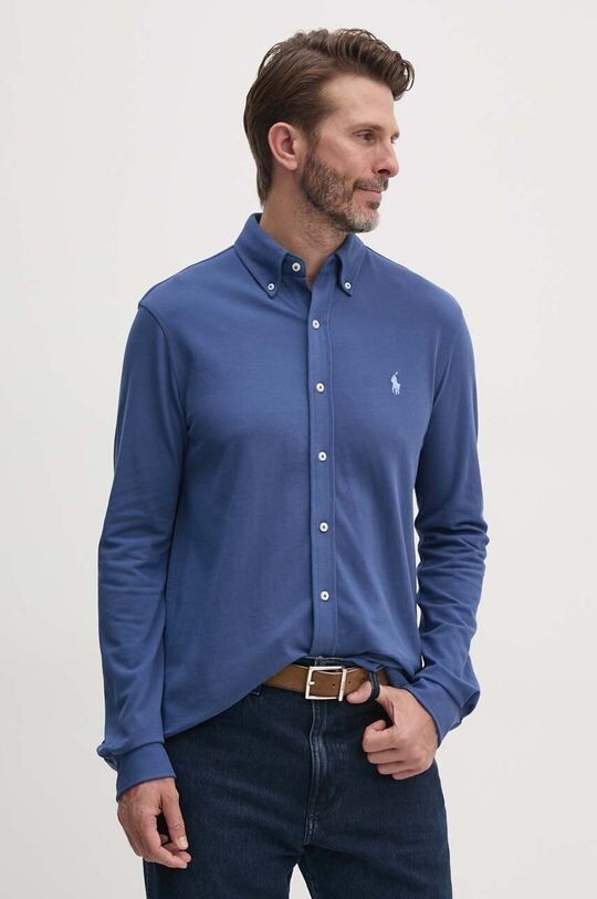 

Хлопковая рубашка Polo Ralph Lauren, синий