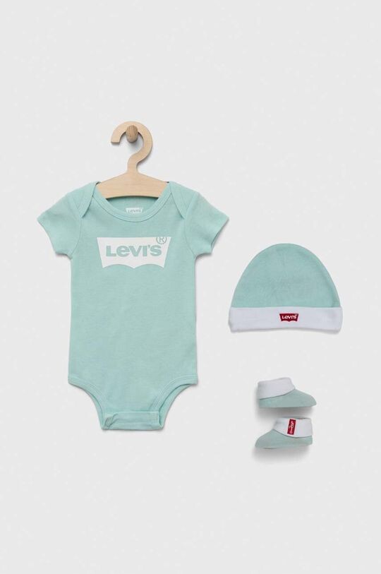 

Хлопковый детский комплект Levi's, бирюзовый
